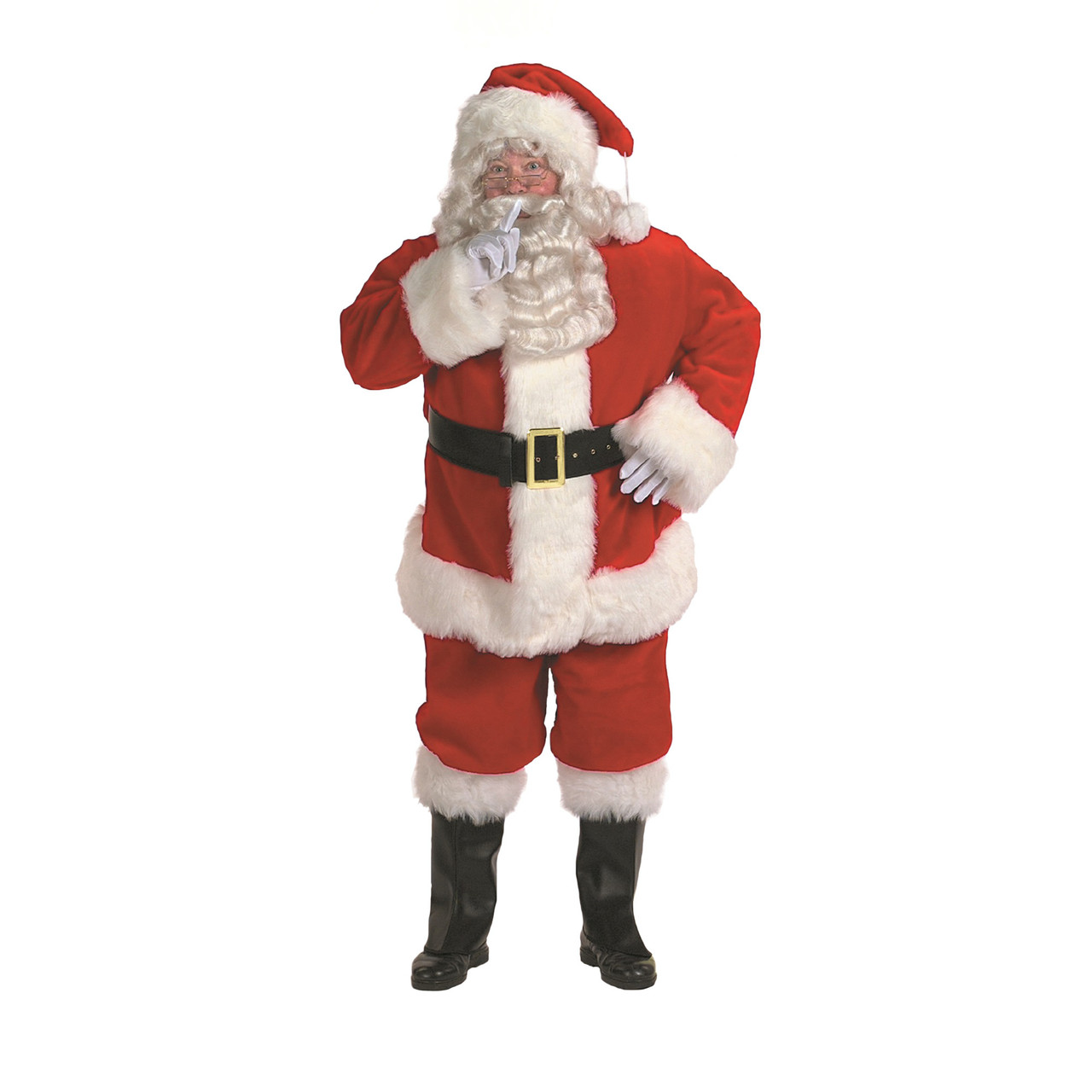 7-Piece Professional Santa Suit Christmas Costume - Adult Size XXL